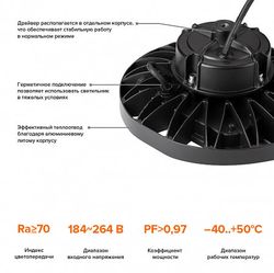 Светильник WOLTA PRO ТАЙФУН ДСП06-100-002-6К