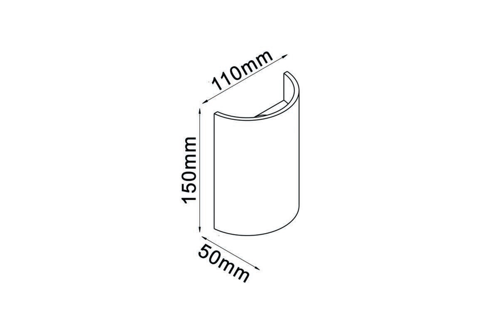 Donolux Led св-к накладной, 7W, L110, W50, H150мм, 240Lm, Ra80, 3000К, IP54, белый, блок питания в комплекте DL20123R6W1W IP54