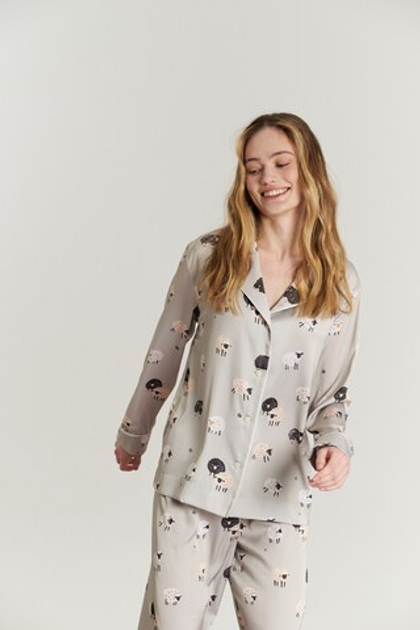 Шелковая блуза с кантом - овечки