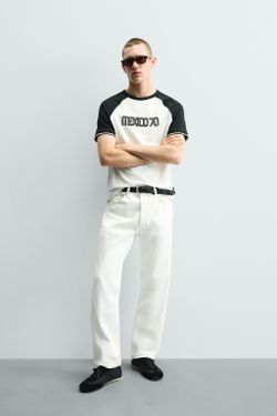 ZARA ФУТБОЛКА КОЛОР-БЛОК MEXICO 70 FIFA WORLD CUP™ FIFA CLASSICS, БЕЛЫЙ
