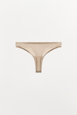 ZARA МЯГКИЕ ТРУСЫ-ТАНГА, ЦВЕТ РОЗОВОГО ДЕРЕВА