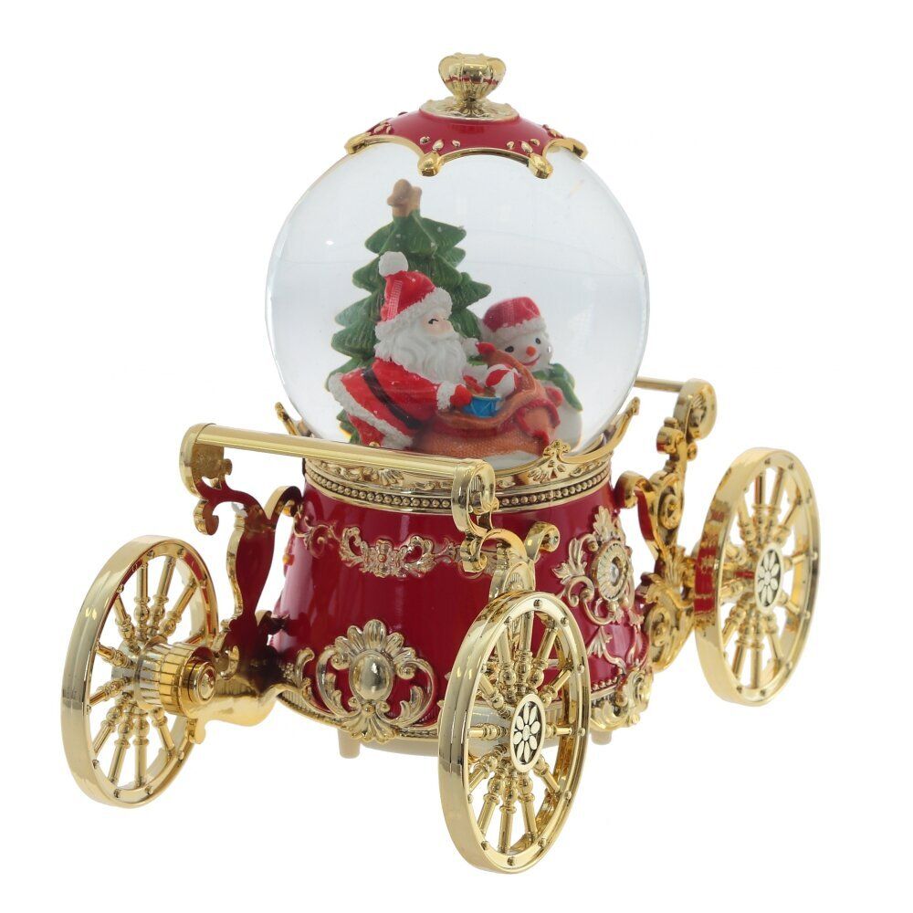 GAEM Фигурка декор "Дед Мороз" в стекл шаре (муз, подсвет, вьюга, 3xAAA н/п), D10 см, L22 W11 H19 см