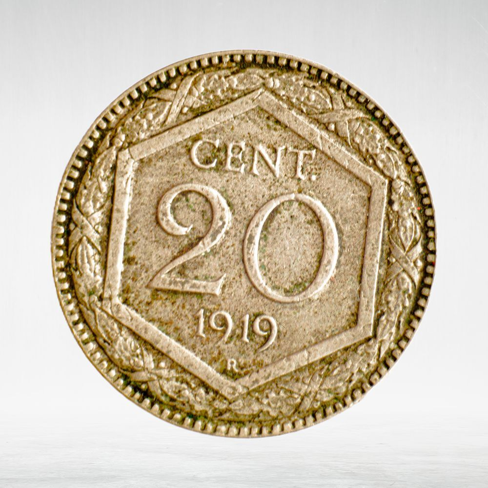 Italy 20 Centesimi 1919 R "Crowned Savoy Shield - Emergency Issue", XF
