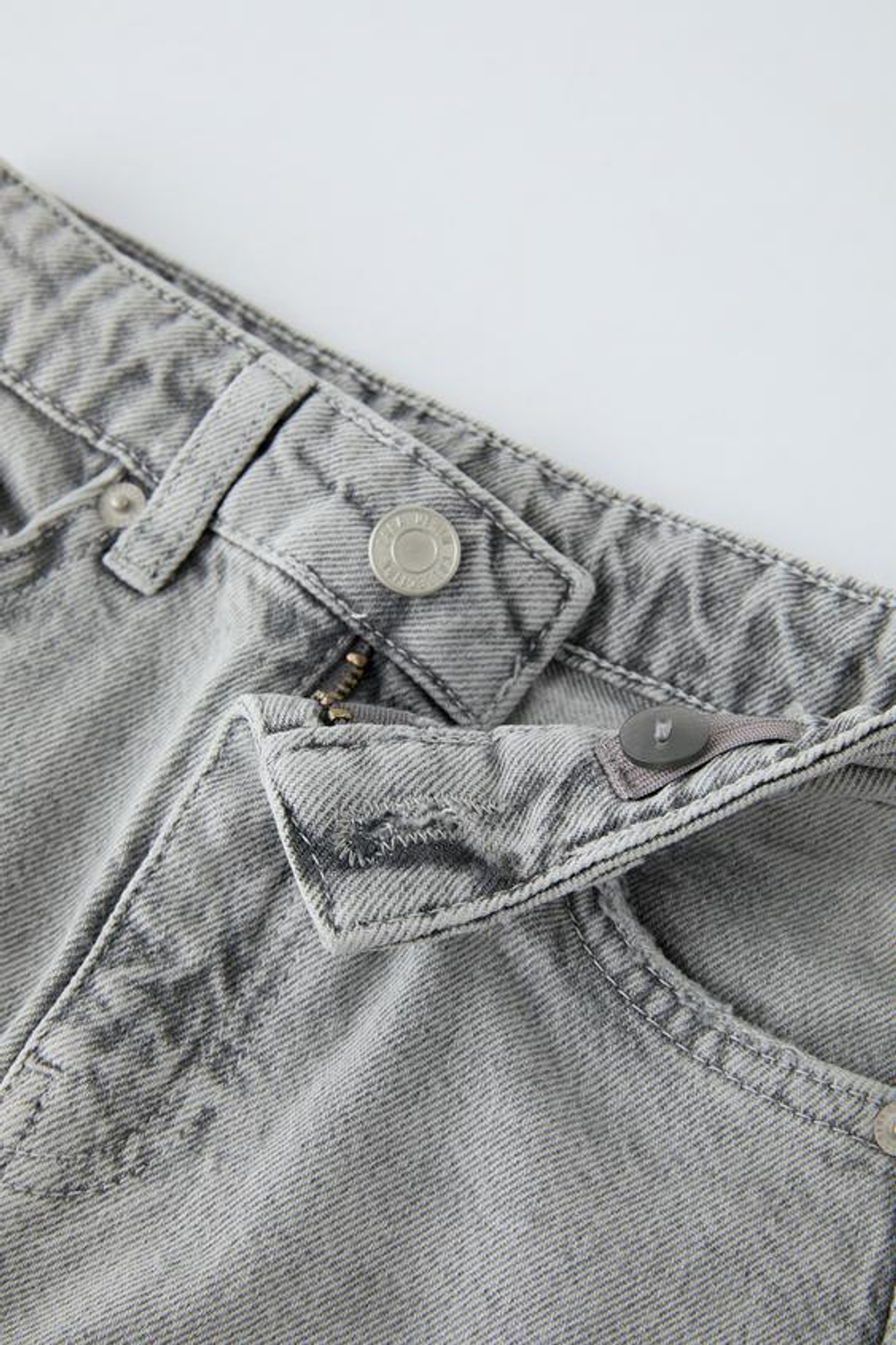 ZARA ДЖИНСОВАЯ ЮБКА МИДИ, СЕРЫЙ