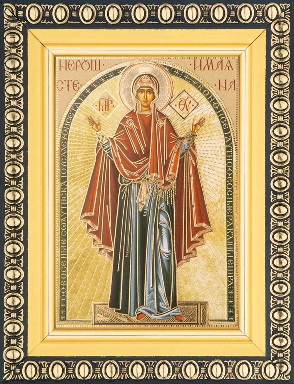 Икона БМ "Нерушимая Стена" 6х9 в раме 8х11