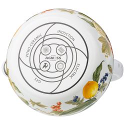 ЧАЙНИК AGNESS ЭМАЛИРОВАННЫЙ СО СВИСТКОМ СЕРИЯ "ФРУКТОВАЯ КОРЗИНА", 2,2Л, ИНДУКЦИОННОЕ ДНО