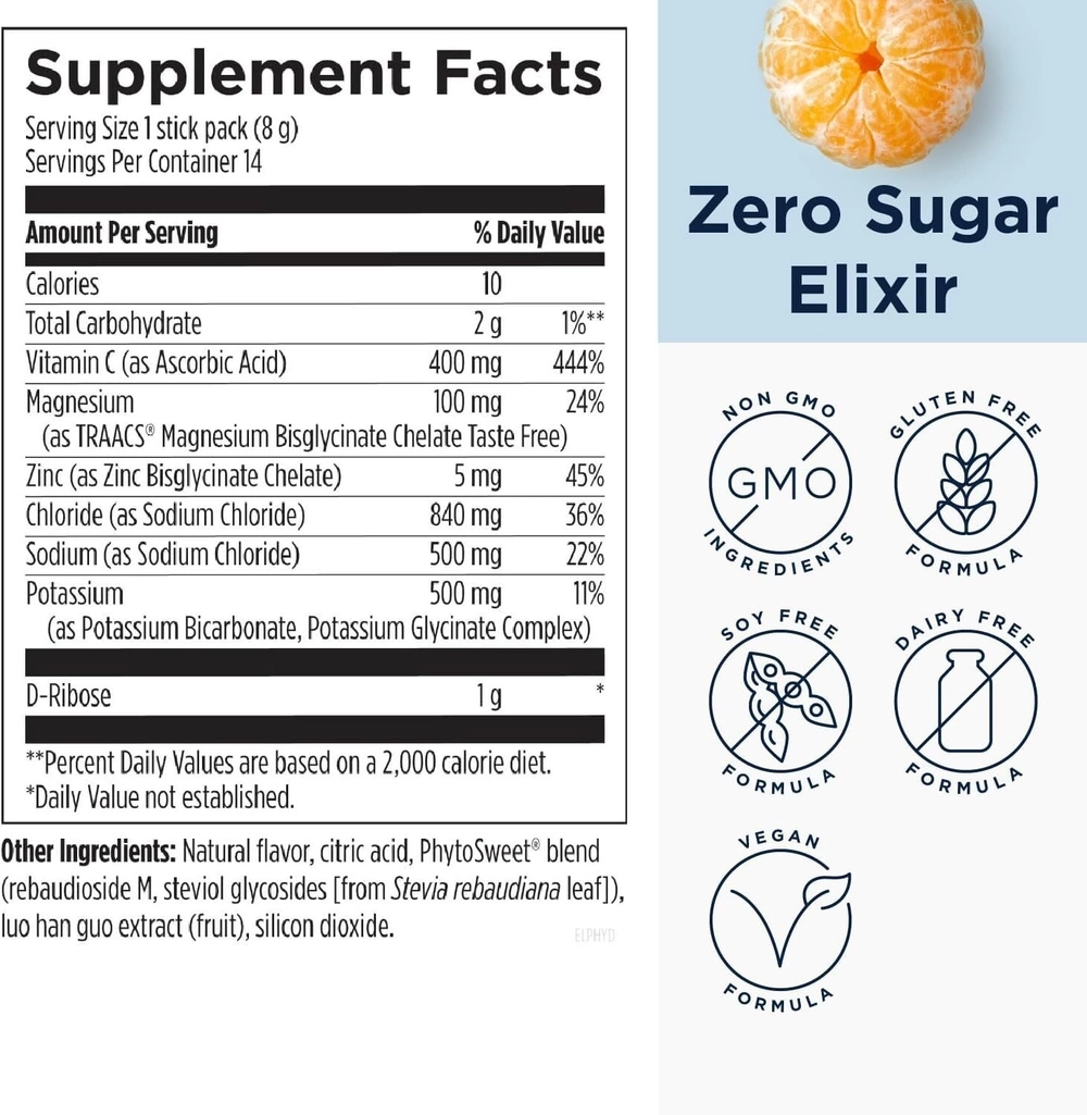 Designs for health - ElectroPure Hydration Clementine - 14 stick packs.