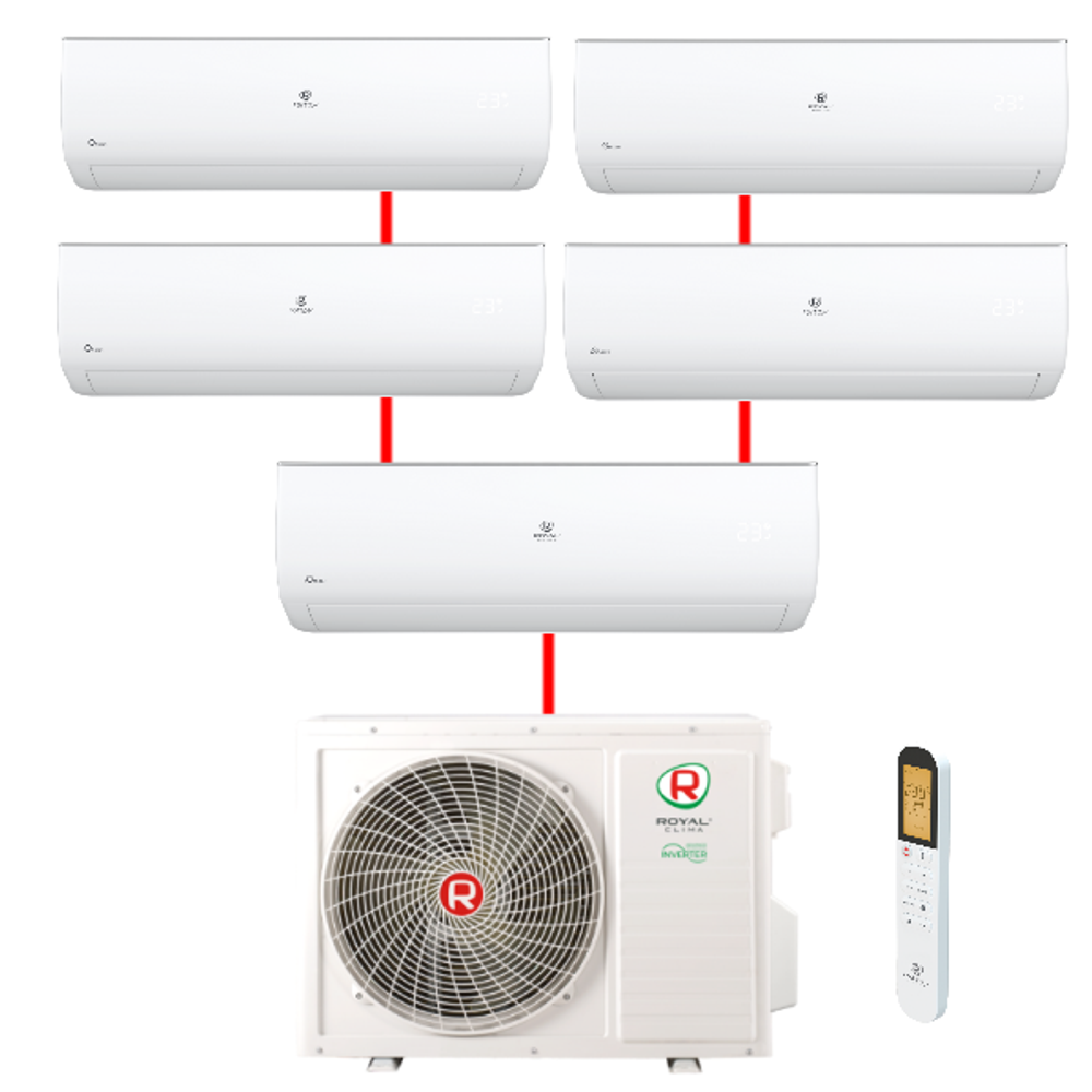 Мульти сплит-система Royal Clima серии Gamma Gloria (5 внутр. блока, 100м2)