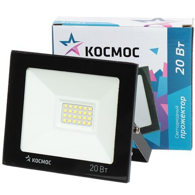 Прожектор светодиодный, Космос, Super-Slim, 20 Вт, 6500 К, IP65, 1600 Лм, K_PR5_LED_20