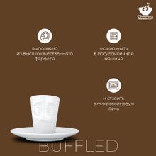 Фарфоровая кофейная пара для эспрессо Baffled T02.13.01, 80 мл, белый