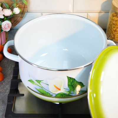 Кастрюля 5,5л коническая "Каллы"