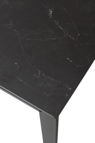 Стол прямоугольный CORNER 120 SINTERED STONE MATT BLACK MARBLE/ BLACK