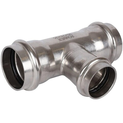 ROMMER Тройник переходной 35x28x35 из нержавеющей стали прессовой