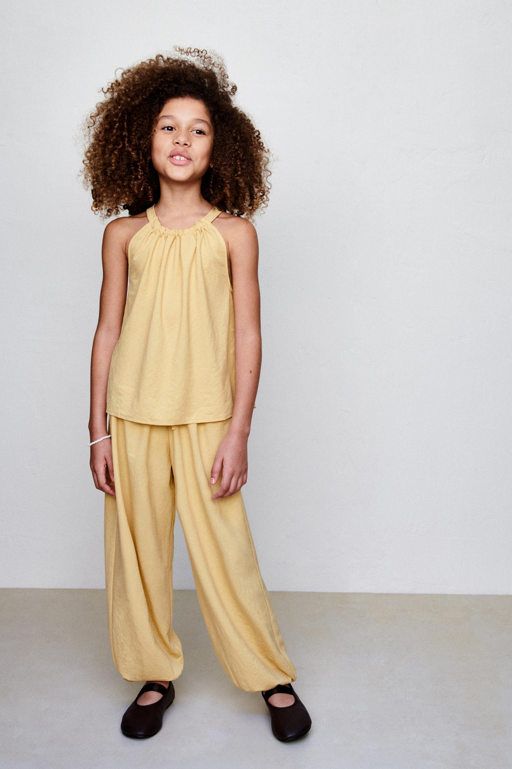 ZARA БРЮКИ BALLOON, ЖЕЛТЫЙ