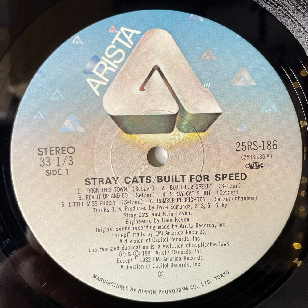 Винтажная виниловая пластинка LP Stray Cats Built For Speed (Japan 1982) (Obi) Rumble In Brighton