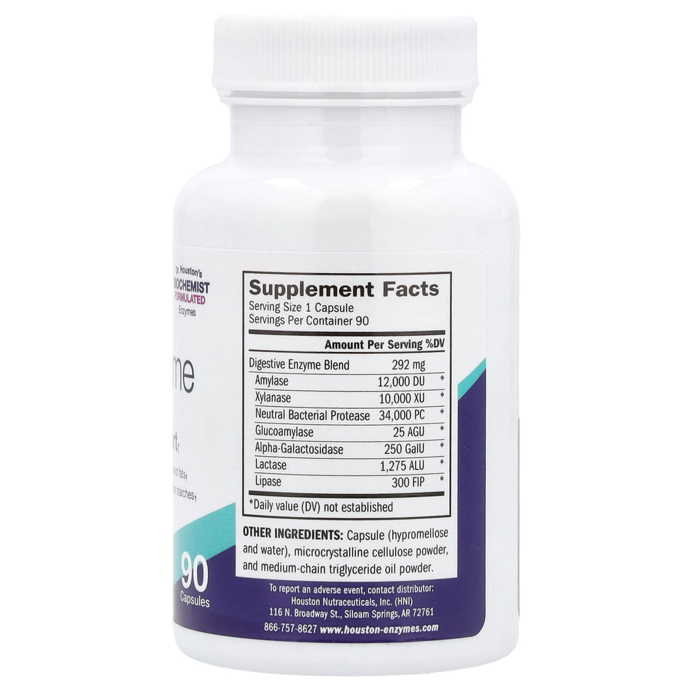 Houston Enzymes, Zyme Prime, добавка с ферментами для поддержки пищеварения, 90 капсул