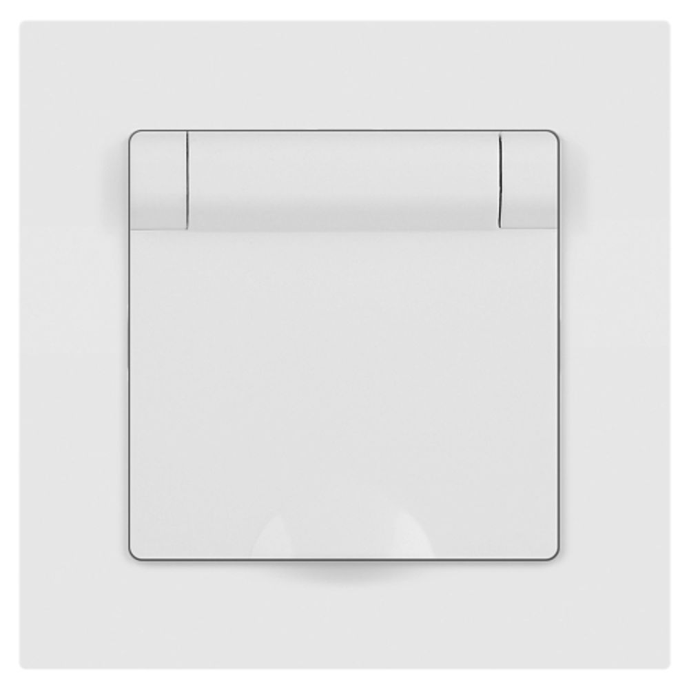 Розетка Intro Accent 6-203-01М 2P+E Schuko с крышкой 16А-250В IP20 СУ AL/CU белый матовый | Intro