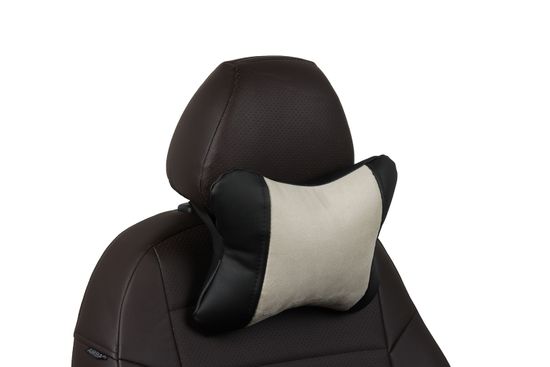Автомобильная подушка "Косточка" под шею из алькантары