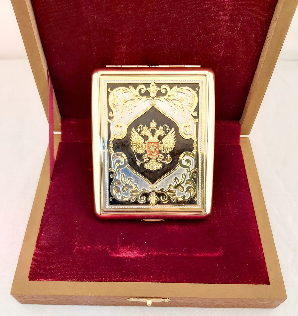 Портсигар "Герб РФ" №1