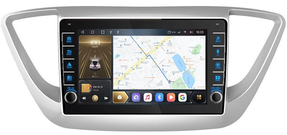 Магнитола для Hyundai Solaris 2 2017-2022, Solaris HS 2024+ - Carmedia OL-9710 (кнопки и крутилки), Android 12, TS10, CarPlay, 4G SIM-слот