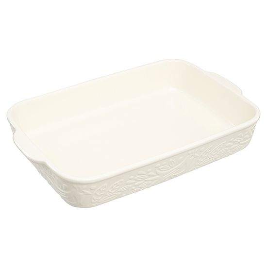Блюдо для запекания birds of paradise, 42х27 см, кремовое