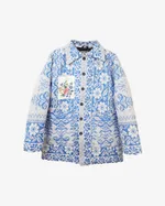 Куртка Soeurs с Вышивкой на Кармане / White-Blue Jacket бело-синяя