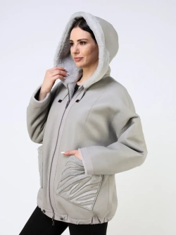 Дубленка зимняя двухсторонняя шуба с капюшоном