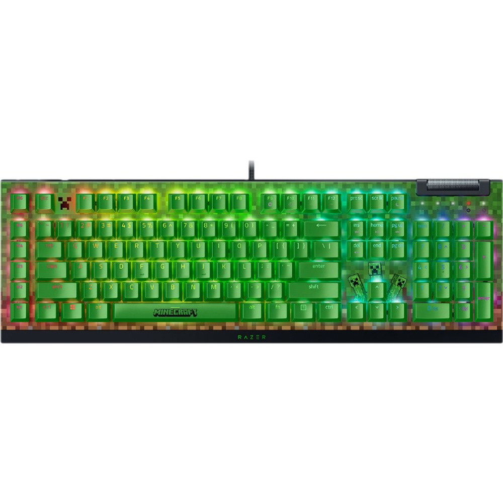 Клавиатура Razer BlackWidow V4 X (Green Switch), Minecraft Edition - US Layout