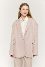 Жакет объемного кроя изо льна