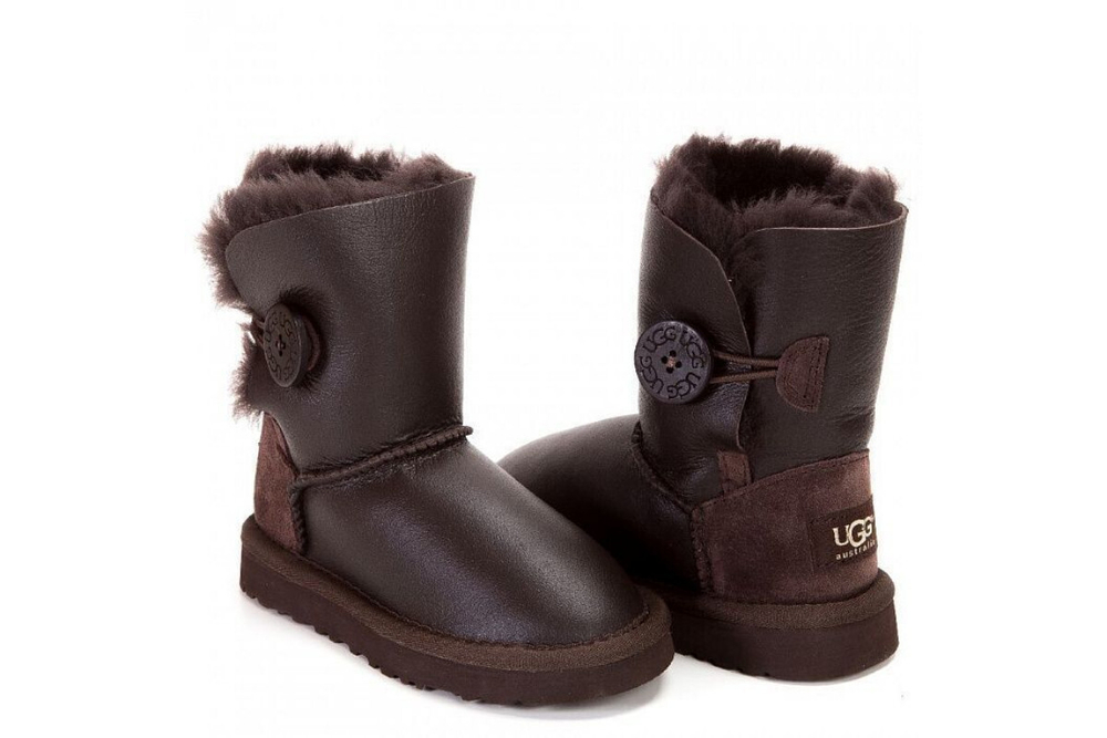 UGG Kids Bailey Button Metallic Chocolate