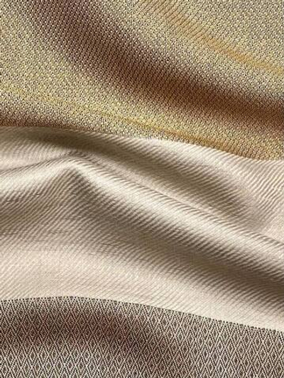 Палантинное полотно кашемир с люрексом Loro Piana в разноцветную полоску с ромбами