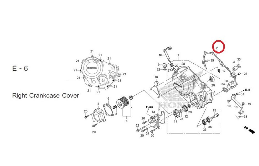 11394-KYJ-900. GASKET, R. CRANKCASE COVER