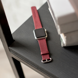 Ремешок для Apple Watch 44/45/46 mm из кожи теленка, вишневого цвета