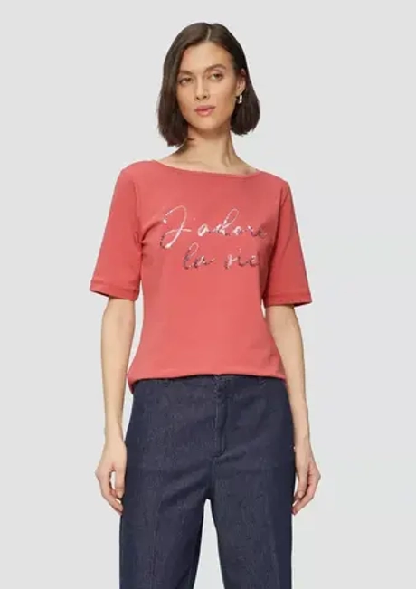 Футболка из смесового хлопка с надписью с пайетками Black Label