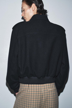 ZARA КУРТКА С ШЕРСТЬЮ — ZW COLLECTION, МОРСКОЙ СИНИЙ