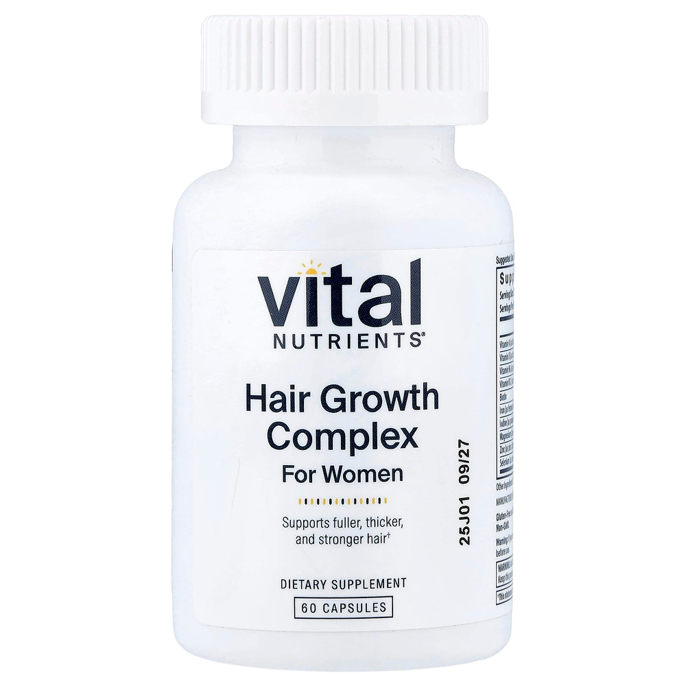 Vital Nutrients, комплекс для роста волос для женщин, 60 капсул