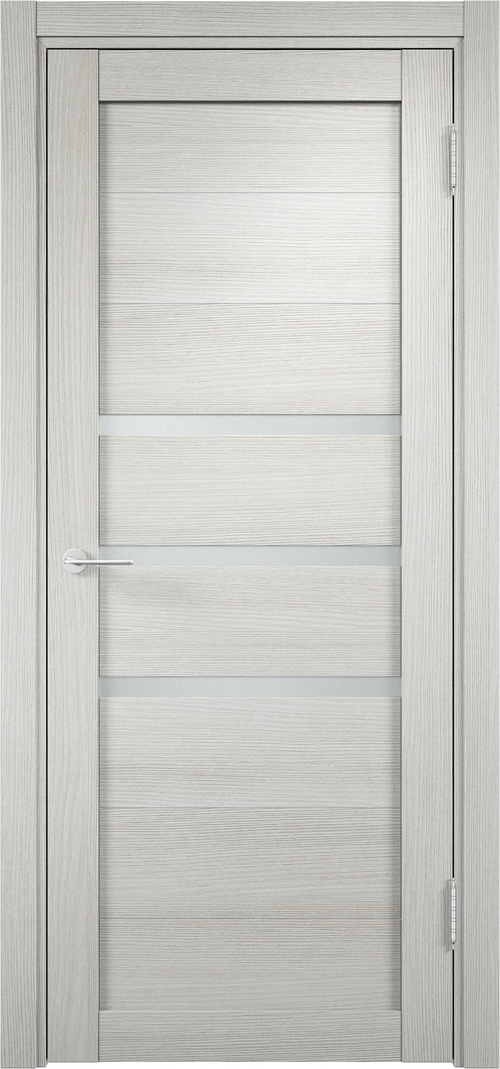 Межкомнатная дверь Новелла 1 Венге,стекло черное / Цвет Слоновая кость / Остекление "Сатинато" / Двери Верда