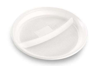 Тарелка 2-х секционная д=205 ПолиЭР100шт