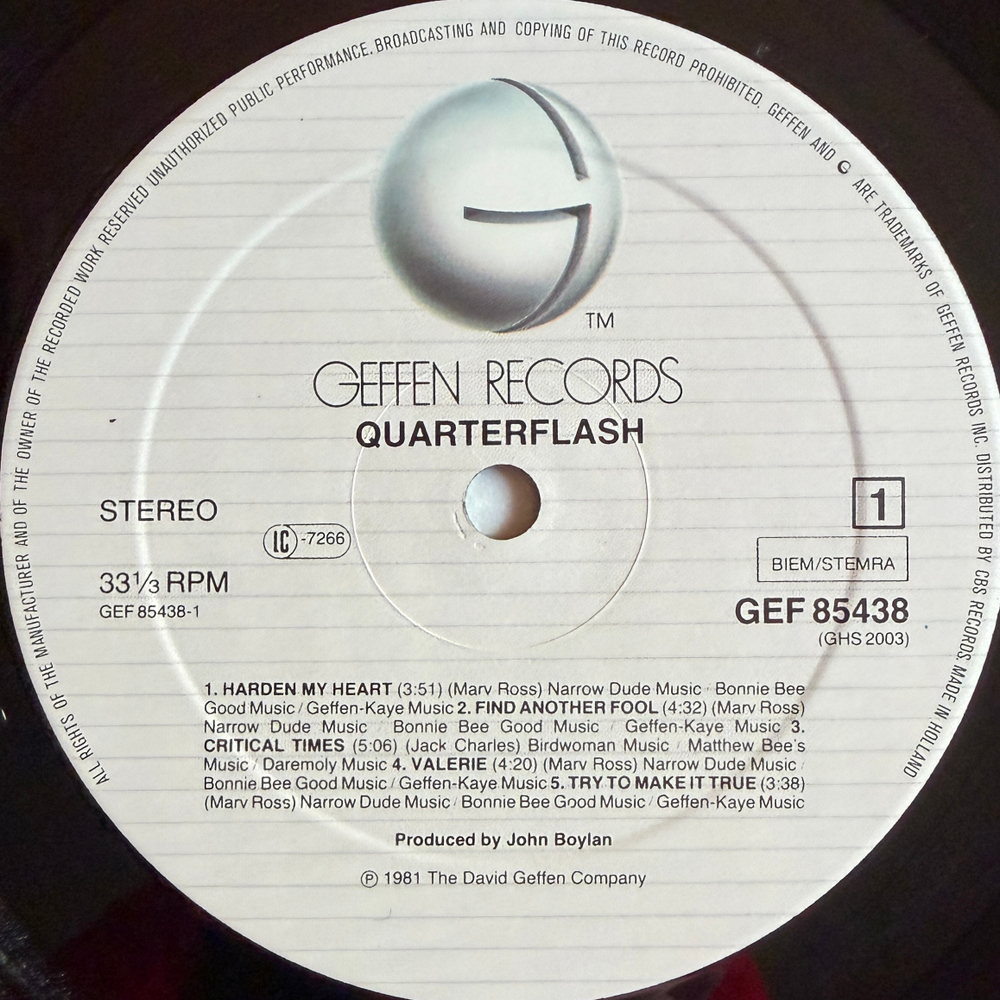 Quarterflash ‎– Quarterflash (Голландия 1981г.) Т