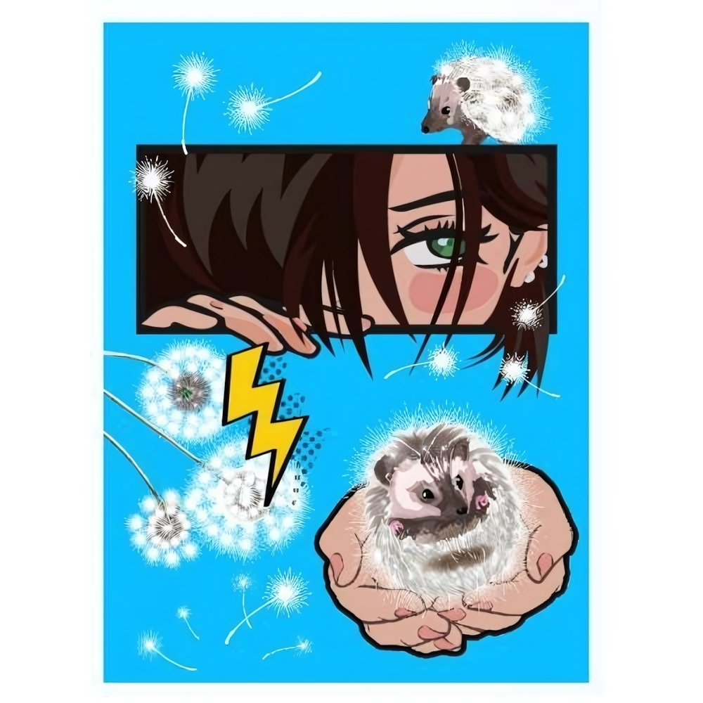 Блокнот А6 56л. клетка "Аниме-2" обложка с гел. наполн. глиттер морозостойкий (Центрум)