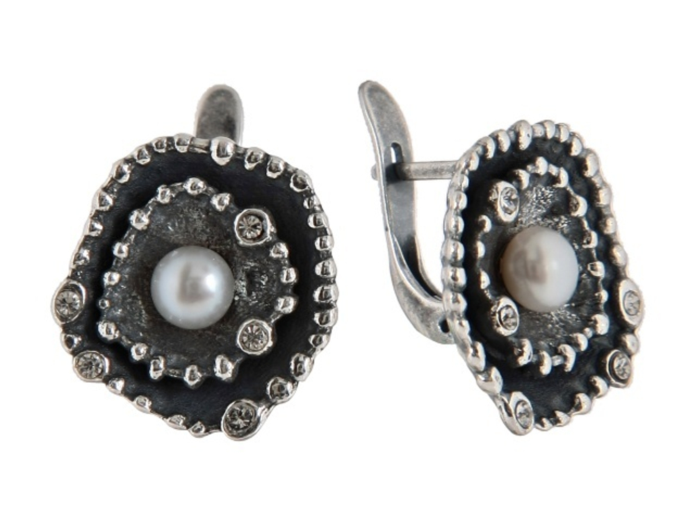 "Жюли" серьги в серебряном покрытии из коллекции "Морской коктейль" от Jenavi с английским замком