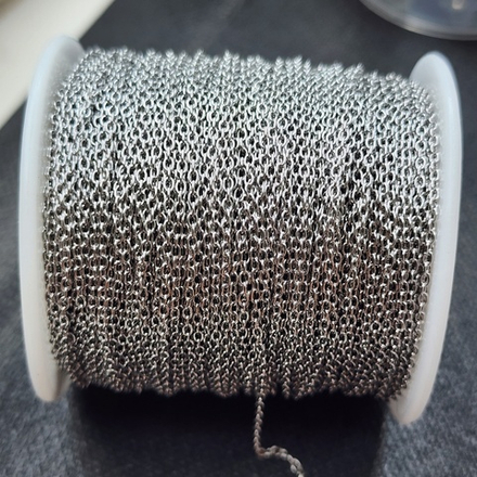 Цепь(тонкая), Сталь, р-р 2x1.5мм, изящная и красивая, цена за 1 метр