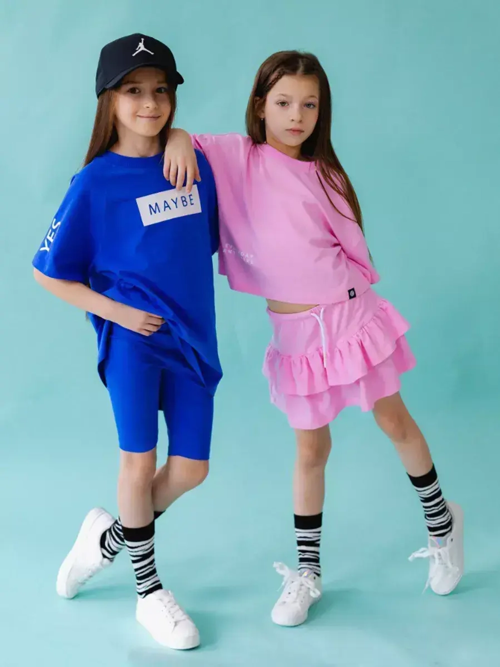 Костюм для девочки футболка и велосипедки