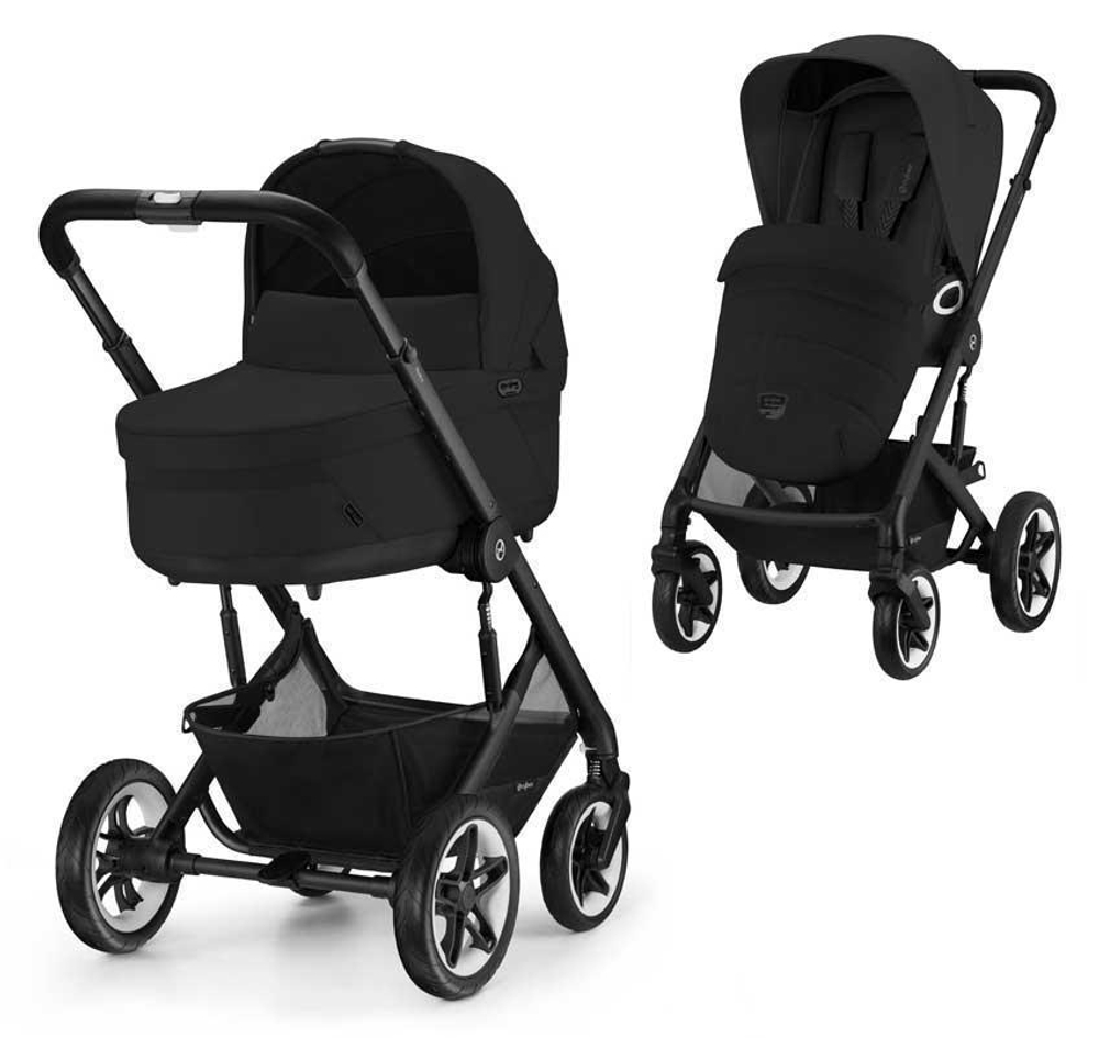 Коляска Cybex Talos S Lux BLK complete Cloud T Mirage Grey Plus 3 в 1 Moon Black с дождевиками