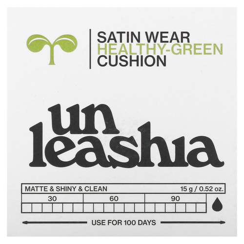 Unleashia, Satin Wear Healthy-Green Cushion, кушон, SPF 30 PA++, оттенок 23 кремовый, 15 г (0,52 унции)
