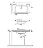 Тумба с раковиной Kerasan Waldorf 925530 Vaniglia matt 100 ваниль с 1 отверстием/заглушка бронза