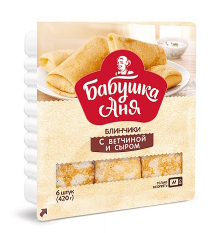 Блинчики с ветчиной и сыром "Бабушка Аня" 420г. Санта Бремор