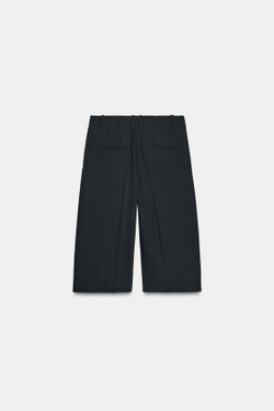 ZARА ДЛИННЫЕ ШОРТЫ В ПОЛОСКУ — ZW COLLECTION, ТЕМНО-СИНИЙ