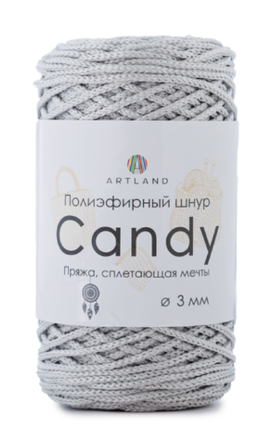 Полиэфирный шнур Candy 3 мм, 200 гр, 100м, серебро