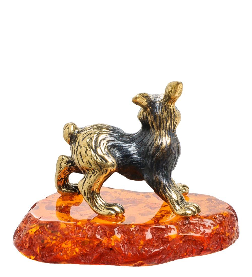 Народные промыслы AM-1553 Фигурка «Заяц Тумак» (латунь, янтарь)